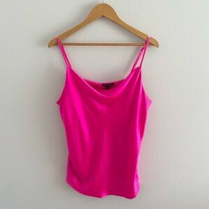 Skies Are Blue Fuchsia Satin Cowl Neck Camisole Going Out Tank Top Size XL